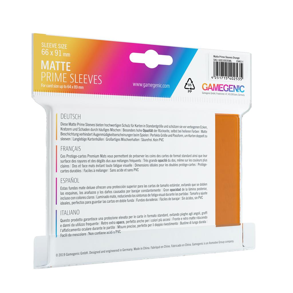 Pack Matte Prime Sleeves Orange (100)2