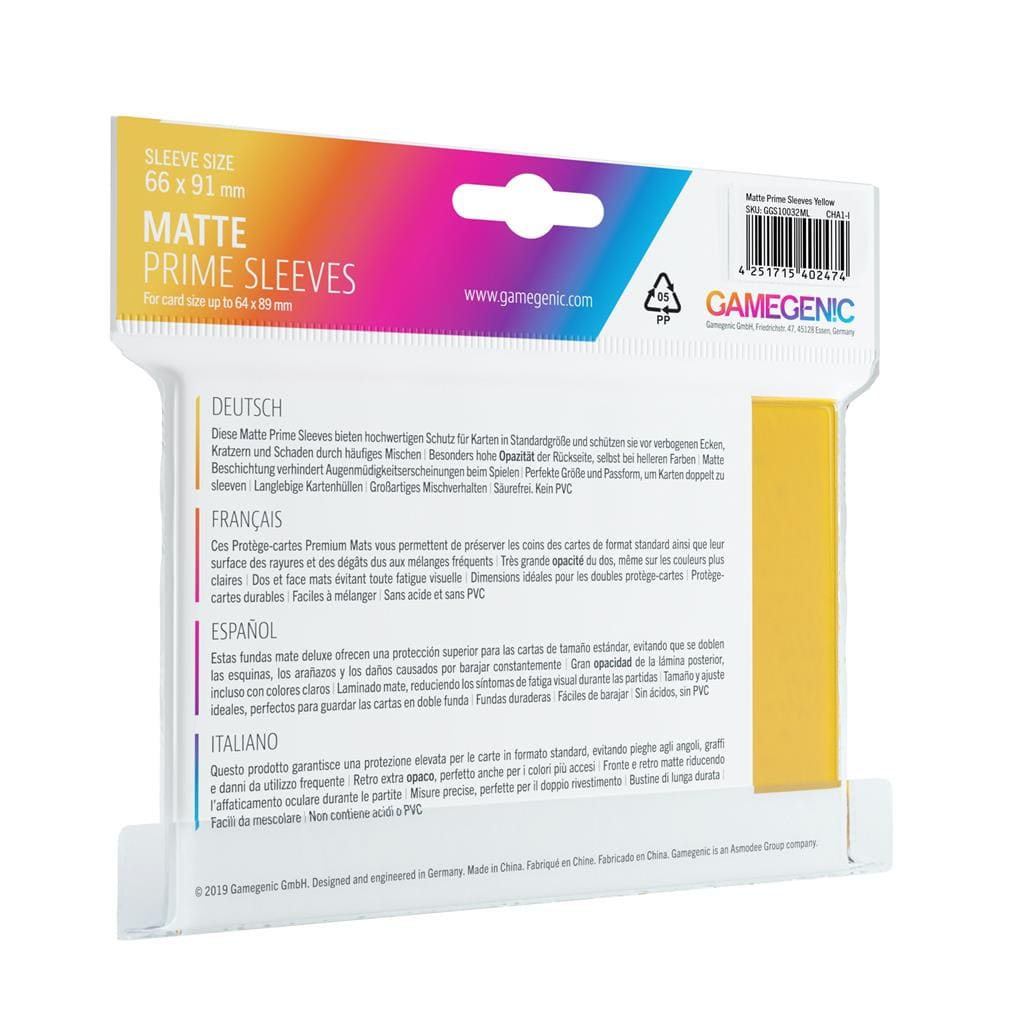 Pack Matte Prime Sleeves Yellow (100)2